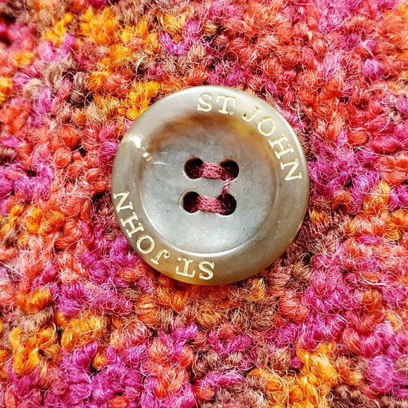 St John Sport Wool Blend Knit Cardigan Sz Medium - Picture 4 of 11